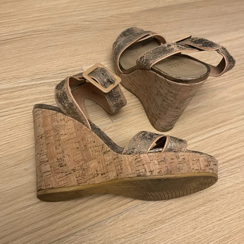 Stuart Weitzman cork wedges